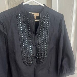 Michael Kors Black Mini Dress with Sequin Accents